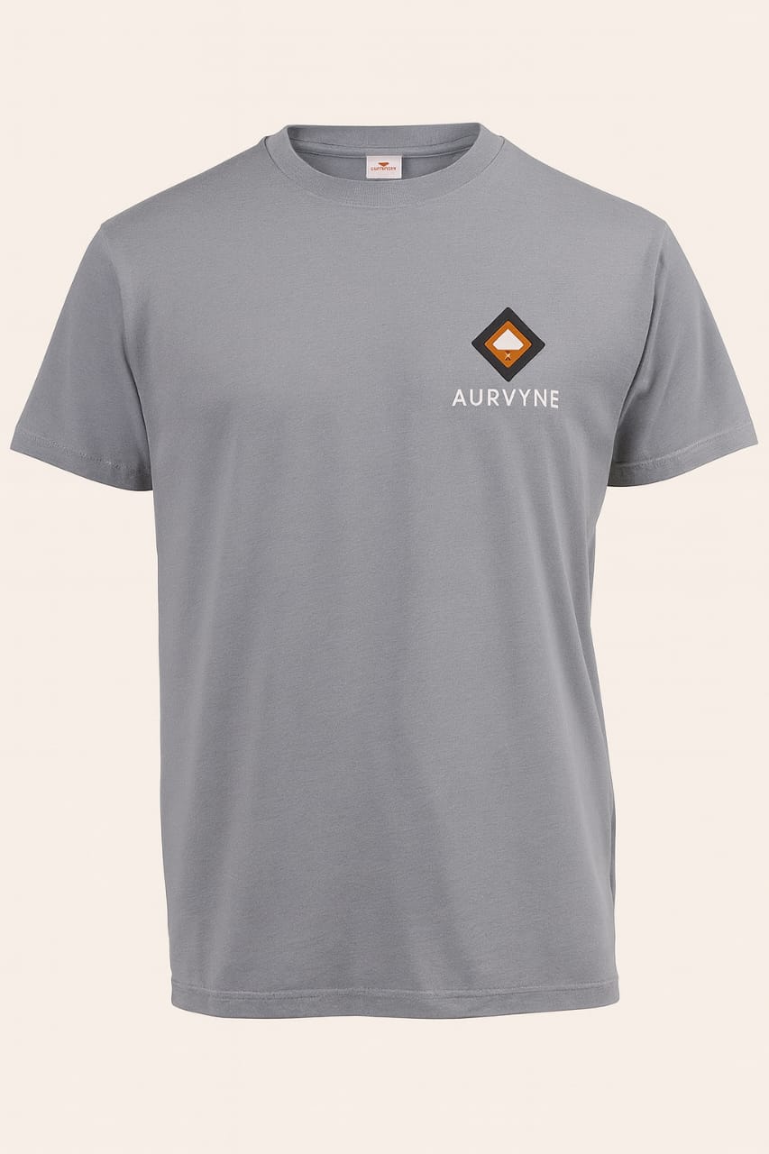 I-T-Shirt ye-Aurvyne Classic eGrey — Ilogo yoHlelo lweBronzi