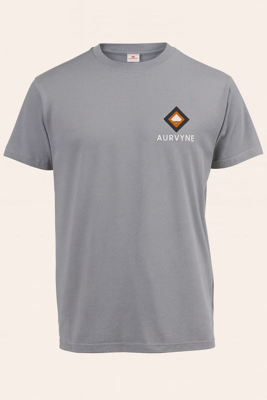 Aurvyne Classic Grey T-Shirt — Bronze Edition Logo