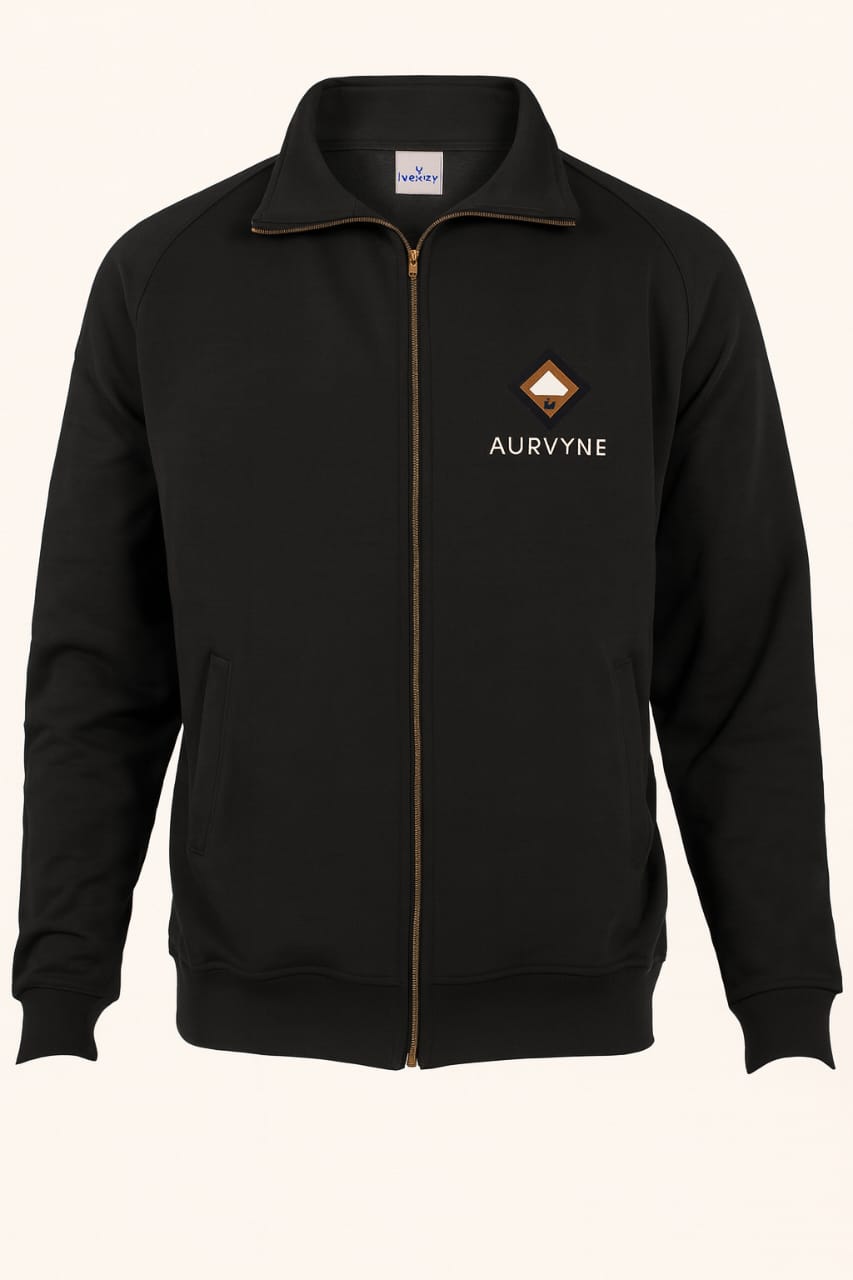 AURVYNE Full-Zip Jacket – Black (Bronze Logo)