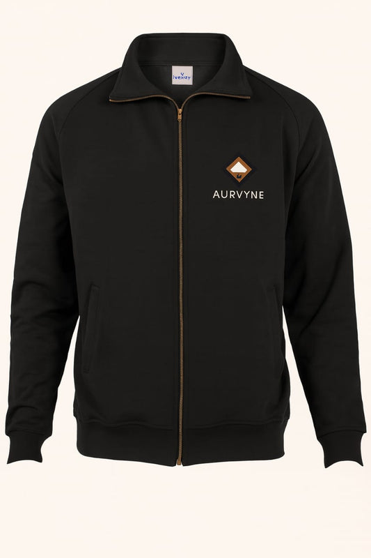 AURVYNE Full-Zip Jacket – Black (Bronze Logo)